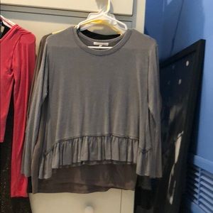 UO ruffled bottom shirt